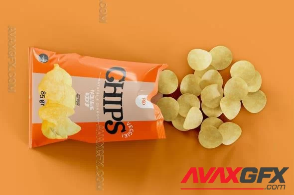 Potato Chips Packaging Mockup W5BFSYX [PSD]