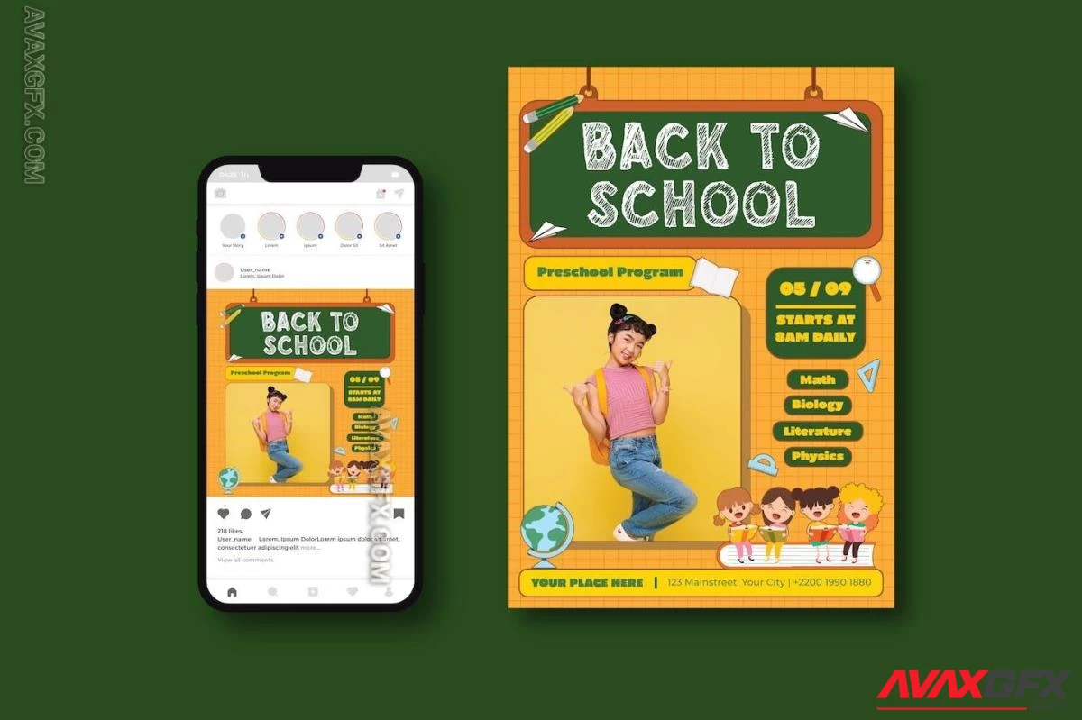 Back To School Flyer W26EH28 PSD