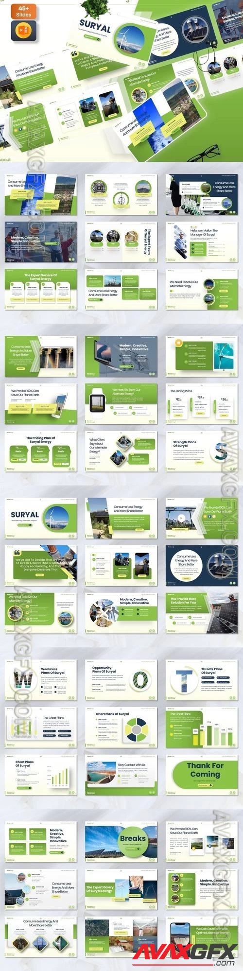 Suryal - Alternate PowerSupply Powerpoint Template [PPTX]