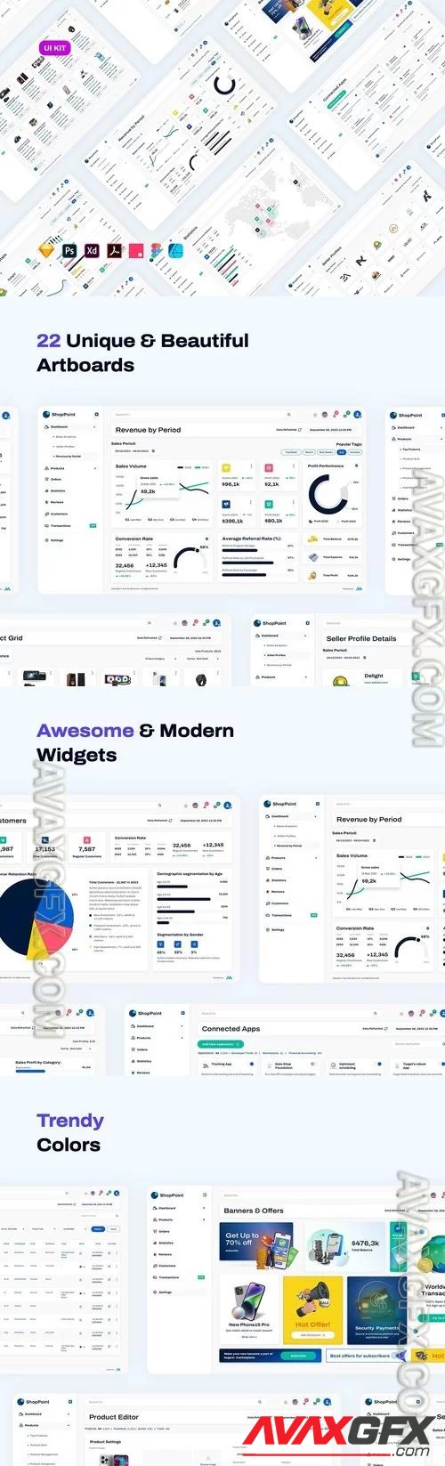 eCommerce Admin Dashboard - Light UI WGH9H3U [FIGMA]