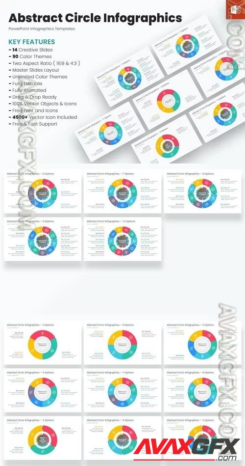 Abstract Circle Infographics PowerPoint templates