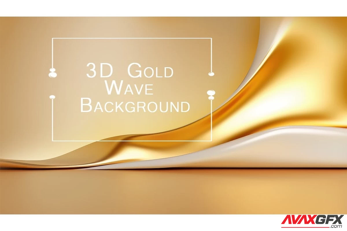 3D Gold Wave Background