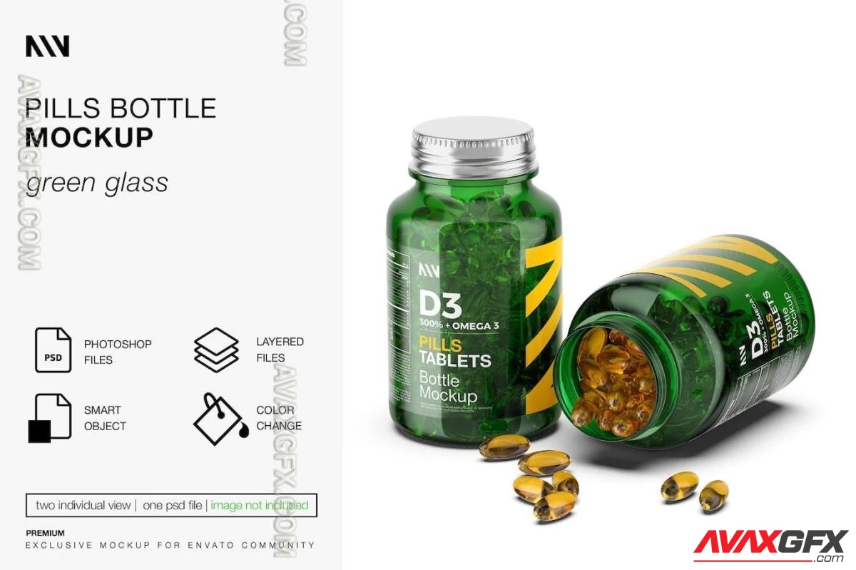 Pills Bottle Mockup [PSD]