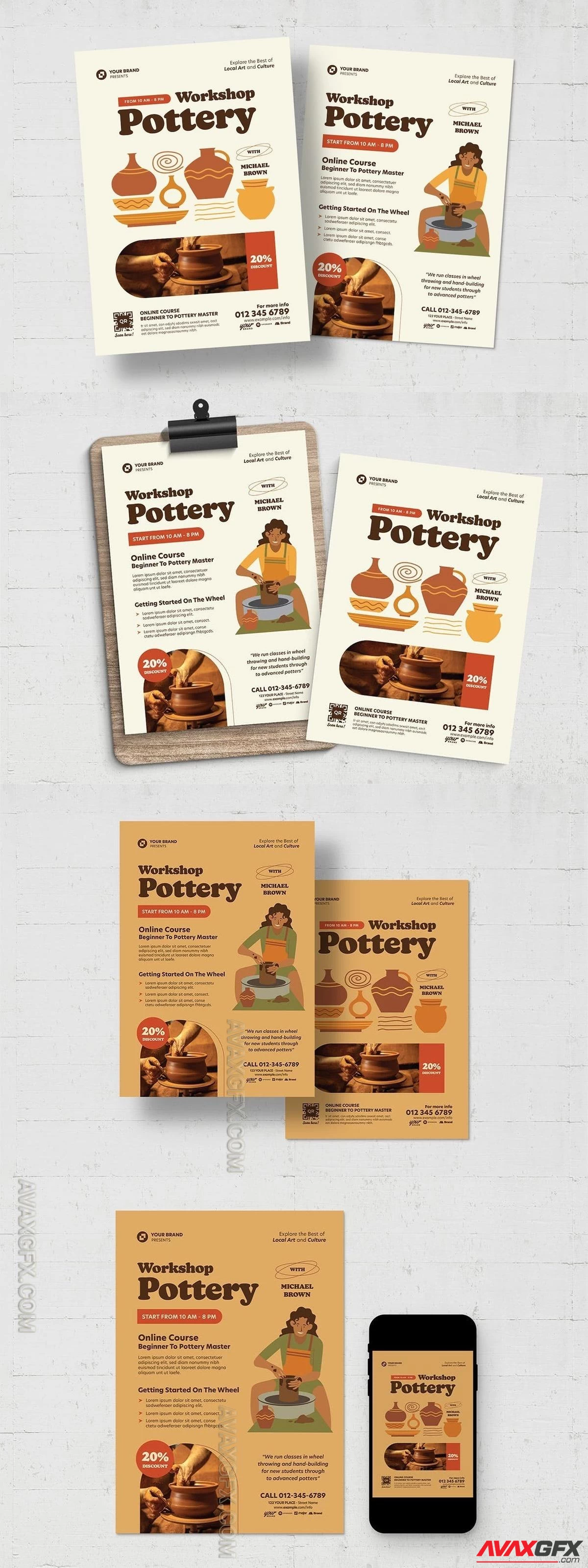 Pottery Class Flyer Template PYWUSD2 [PSD]