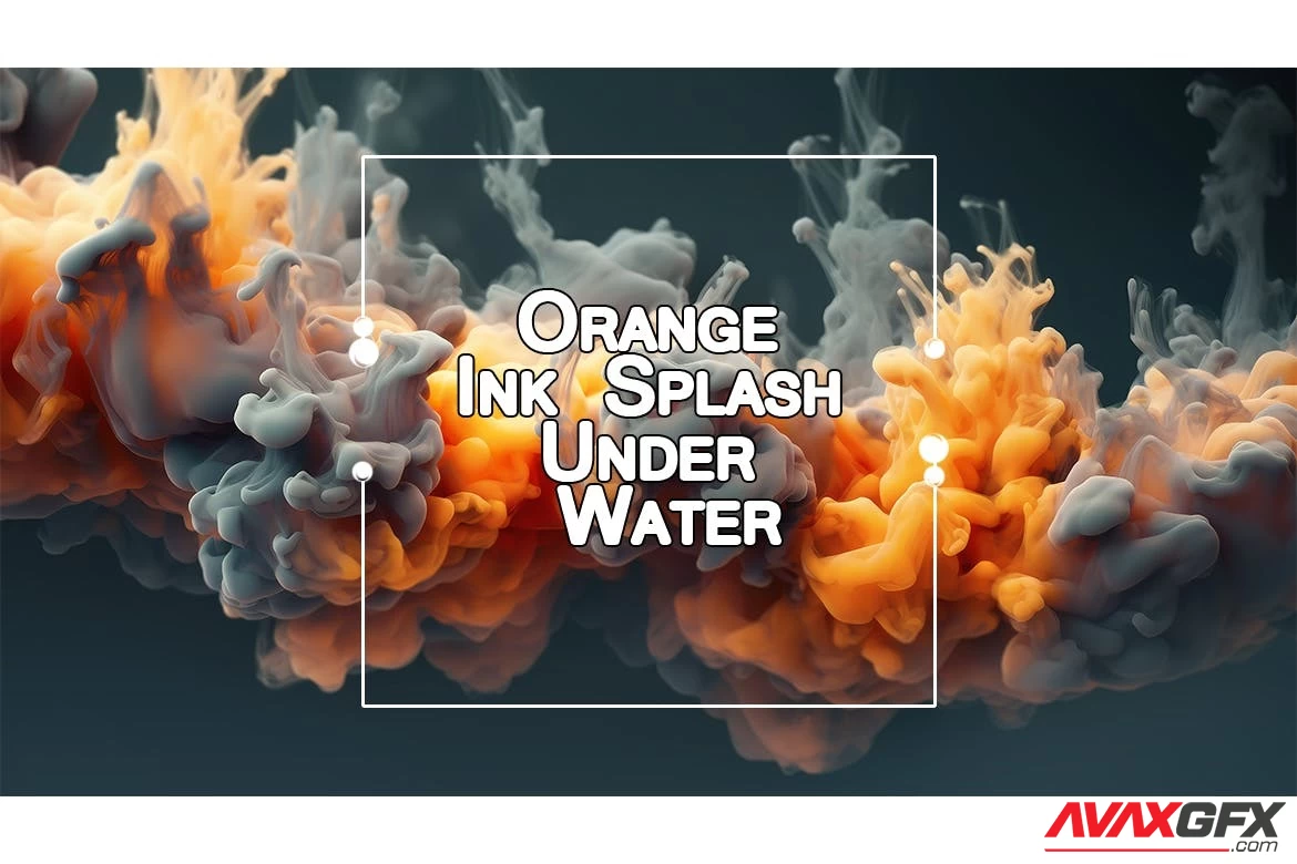Orange Ink Splash Under Water