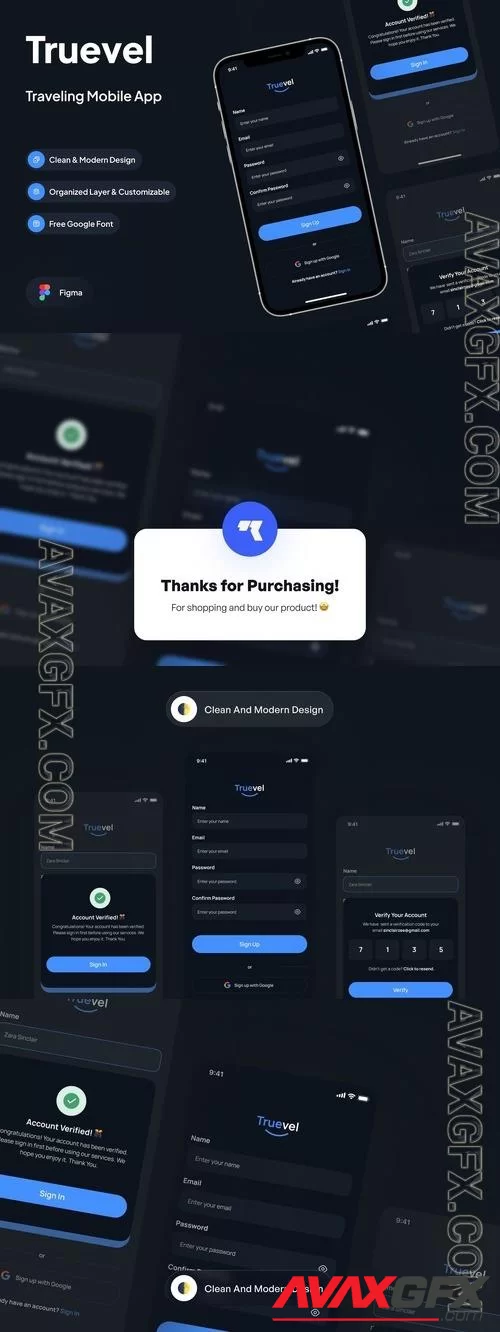 Truevel - Dark Mode Biometrics Login Page 2Z8DUEC [FIGMA]