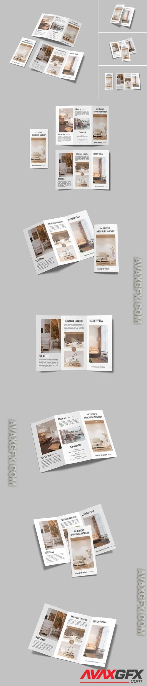 A4 Trifold Brochure Mockup