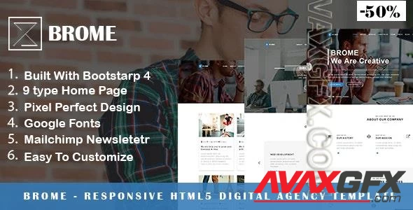 Brome - Responsive Html5 Digital Agency Template 21339611