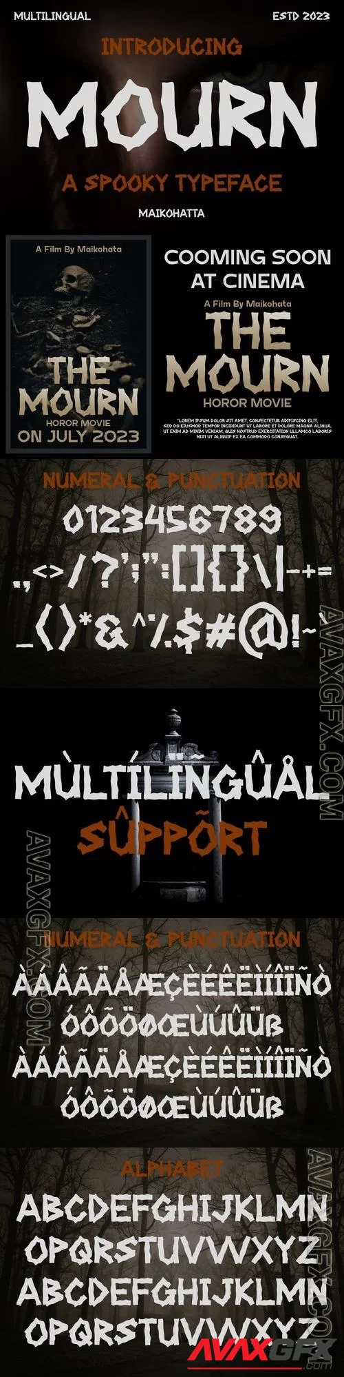 Mourn - Spooky Typeface Font