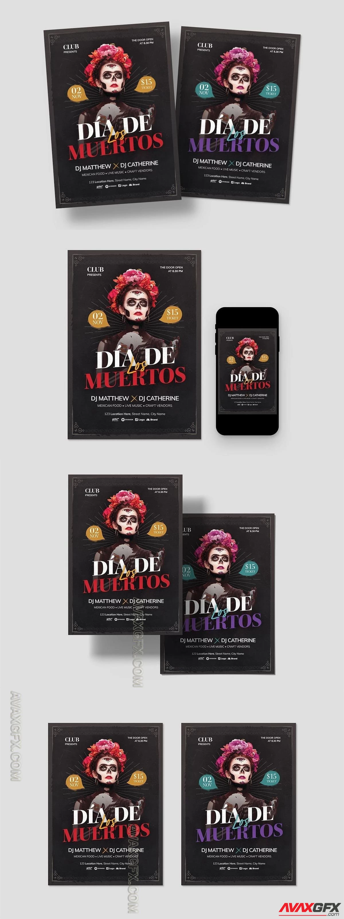 Dia De Los Muertos Flyer Template DS5636A [PSD]