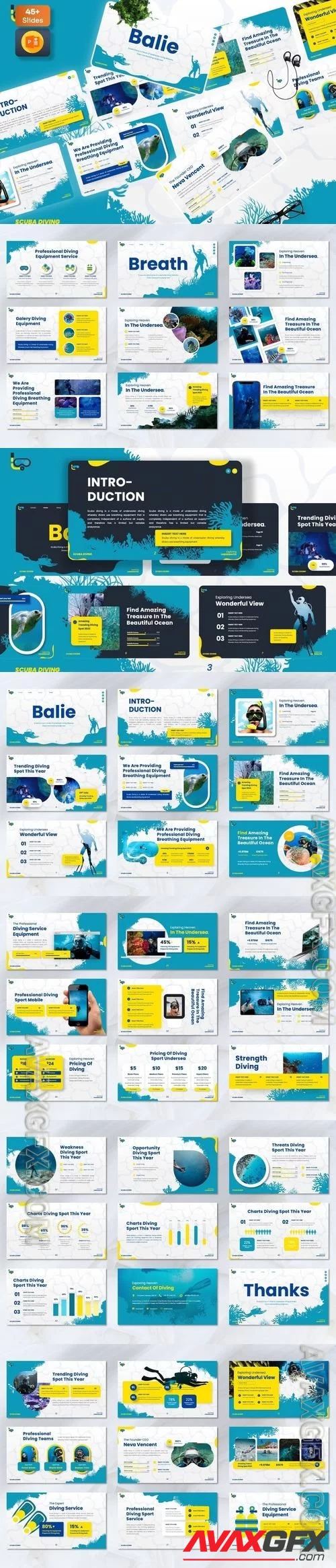 Balie - Diving Sport PowerPoint, Keynote and Google Slides Template [PPTX]