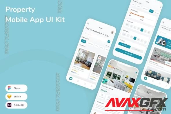 Property Mobile App UI Kit C77RHVF
