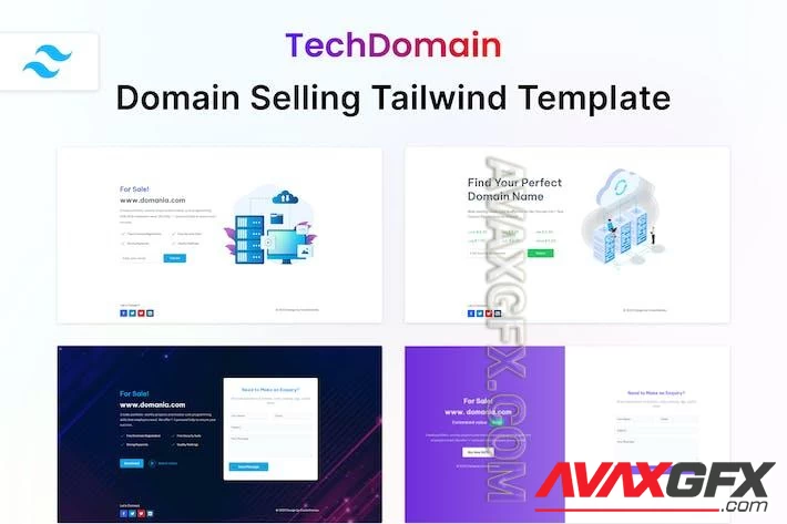 TechDomain - HTML & CSS Domain Tailwind Template