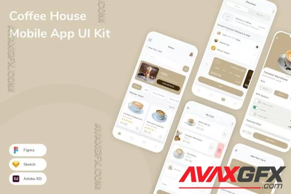 Coffee House Mobile App UI Kit 2TZL5UF [FIGMA]