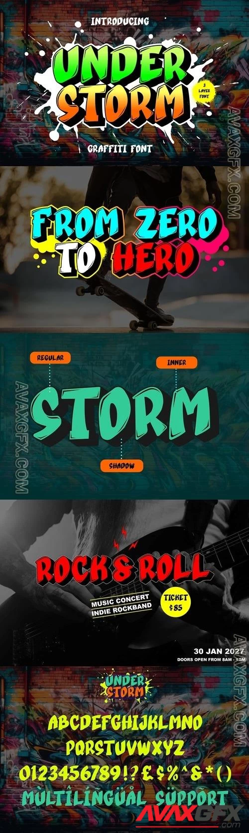 Under Storm - Layered Graffiti Font