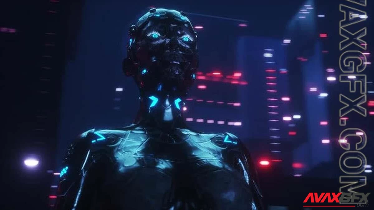 MA - Futuristic Robot In Cyberpunk City 1377895