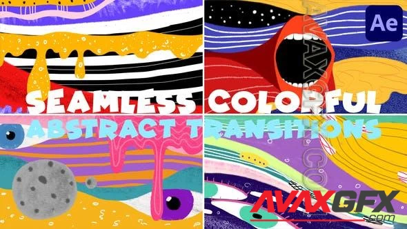Seamless Colorful Abstract Transitions | After Effects 47661376 [Videohive]