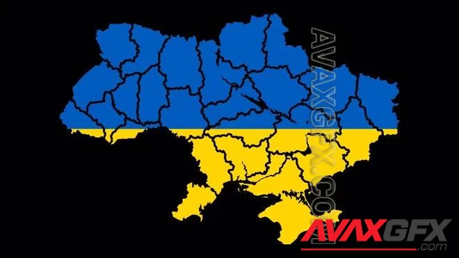MA - Flag Of Ukraine In Ukrainian Map 1555491