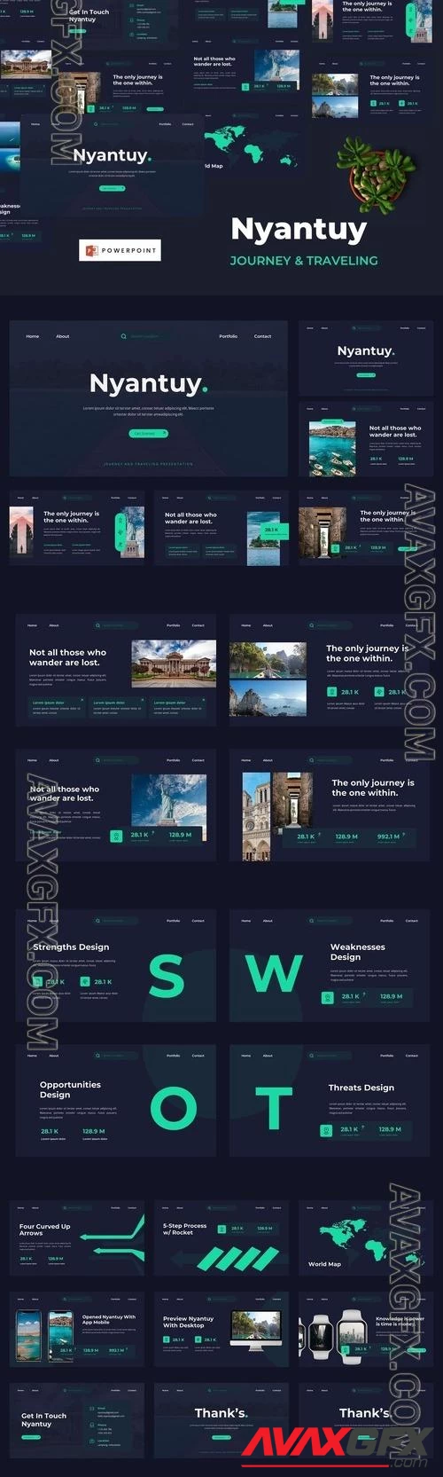 Nyantuy - Journey & Traveling Powerpoint Template PPTX