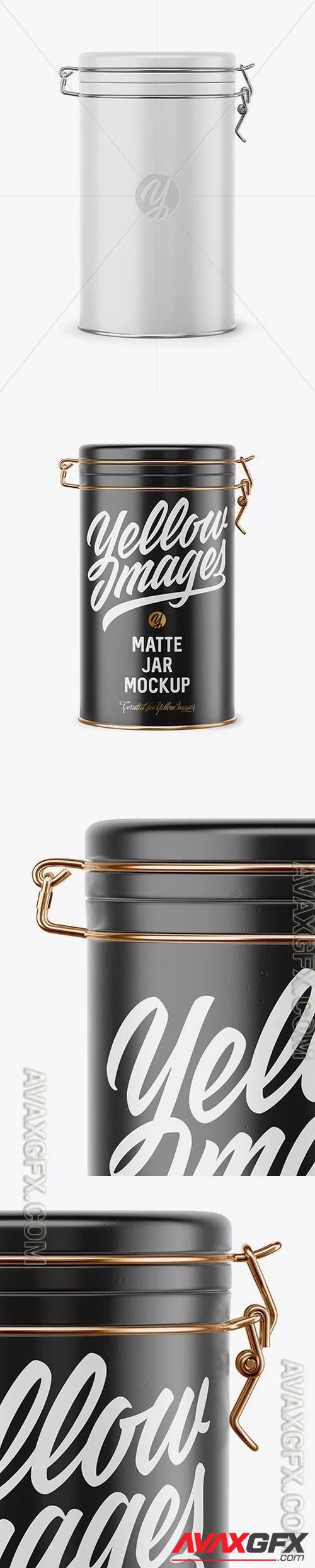 Matte Ceramic Jar With Locking Lid Mockup 45754 [TIF]