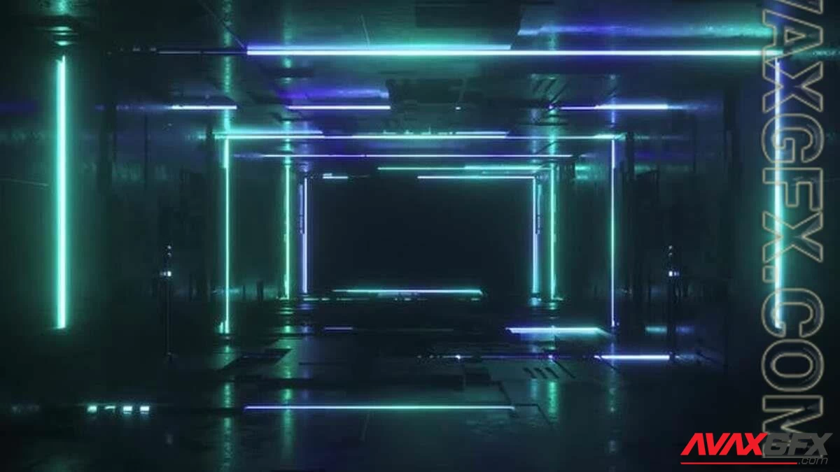 MA - Futuristic Glowing Neon Sci-Fi Tunnel 1623476
