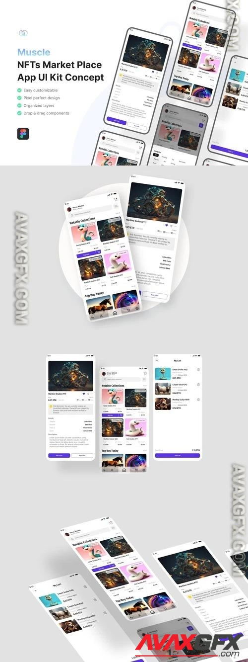 Musvel - NFT Marketplace App UI Kit