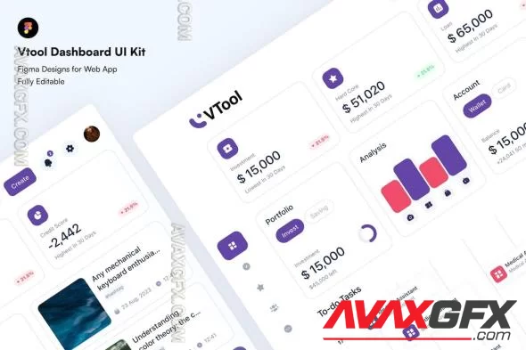 Vtool Dashboard UI Kit UXD25KA