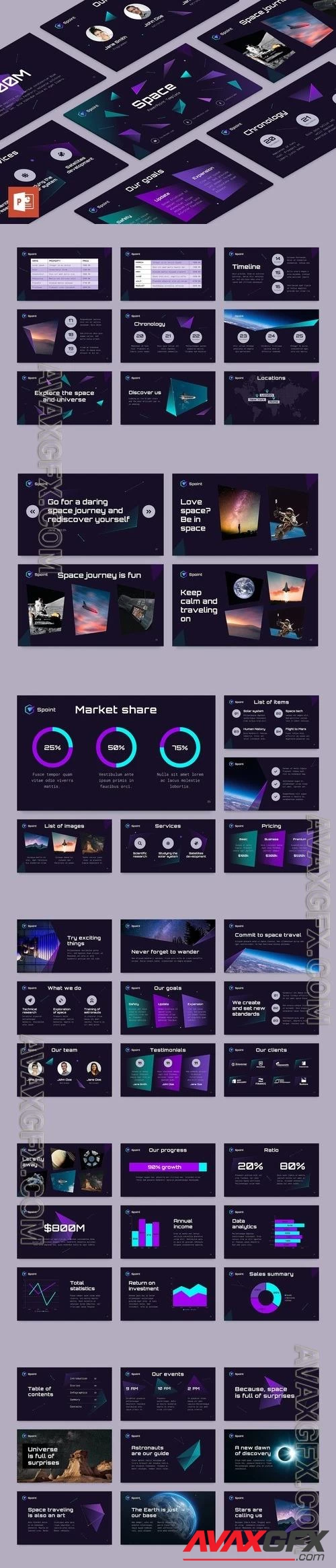 Space PowerPoint Template PPTX