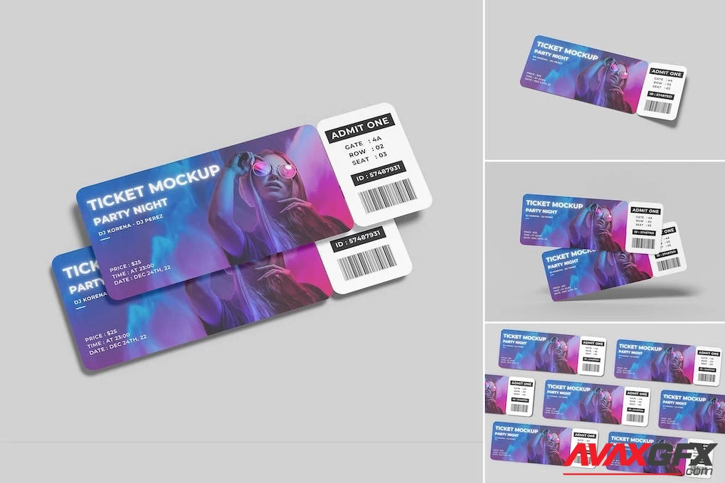 Ticket Mockup XLENJD5 [PSD]