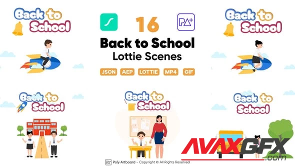Back To School Lottie Scenes 47543609 [Videohive]