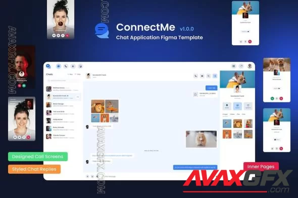 ConnectMe I Chat Application figma template PRPJ2F2