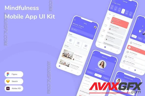 Mindfulness Mobile App UI Kit XL5VLXY [FIGMA]
