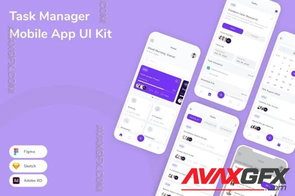 Task Manager Mobile App UI Kit YUF9TZJ