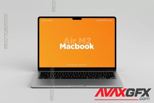 Laptop Air Front View Mockup MFSUX8U [PSD]