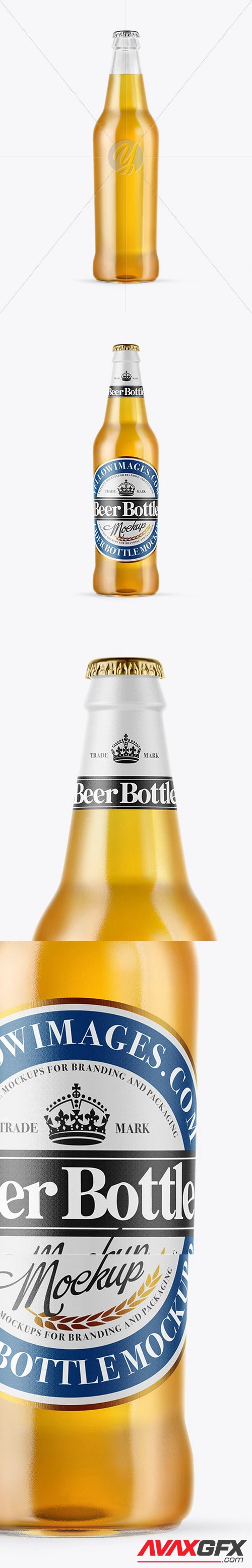 Clear Glass Lager Beer Bottle Mockup 50137