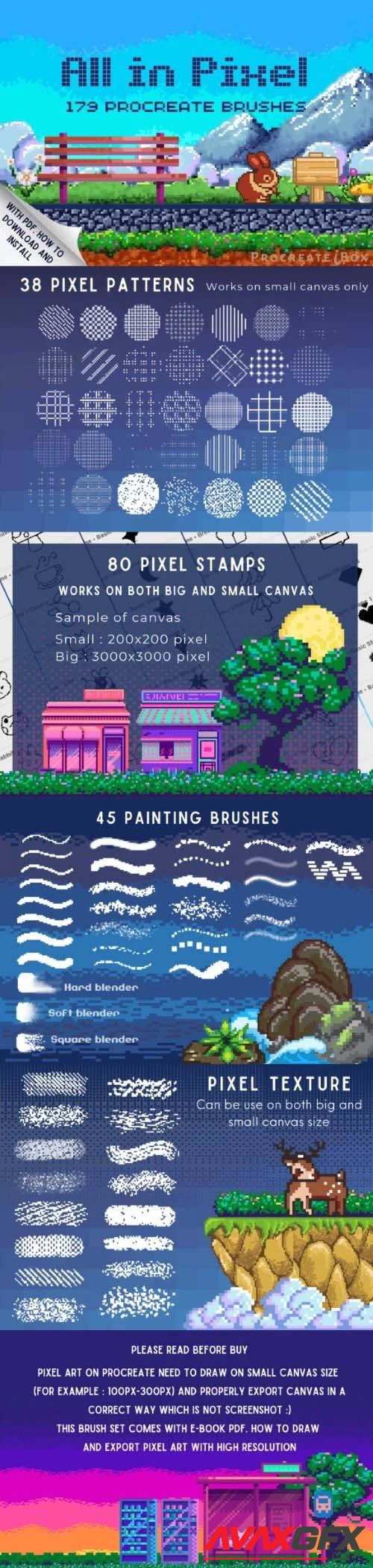 Procreate Pixel Brushes All in Pixel