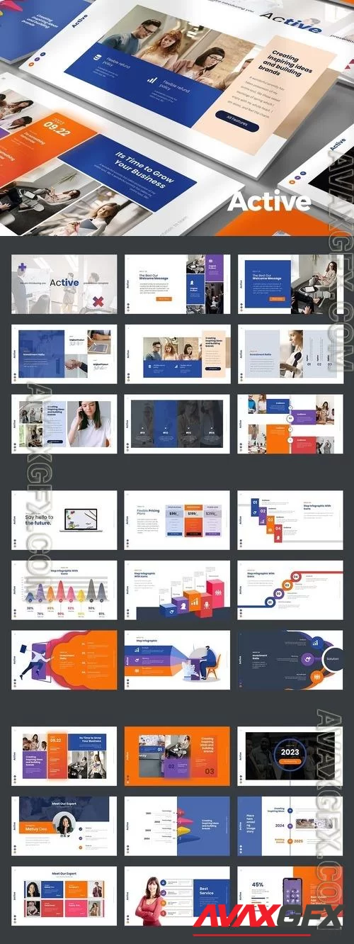 Active PowerPoint, Keynote and Google Slides Template