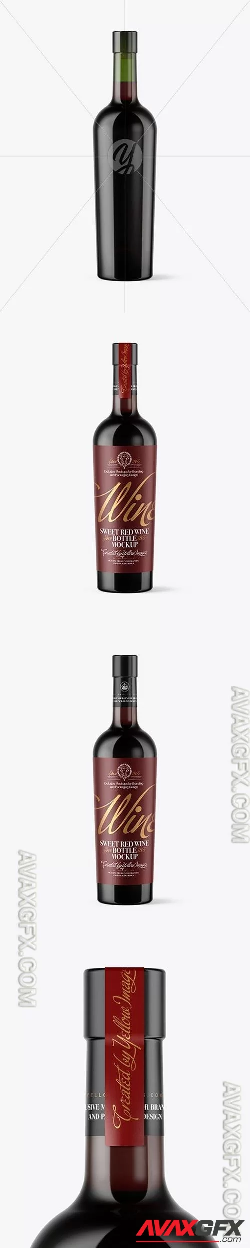 Green Glass Red Wine Bottle Mockup 46414 [TIF]