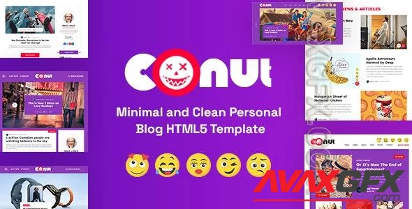 Conut - Minimal and Clean Personal Blog HTML5 Template 39033024