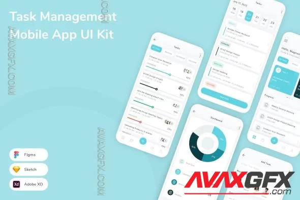 Task Management Mobile App UI Kit DHGL72V [FIGMA]