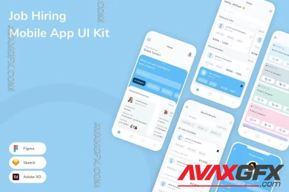 Job Hiring Mobile App UI Kit GQKERRP