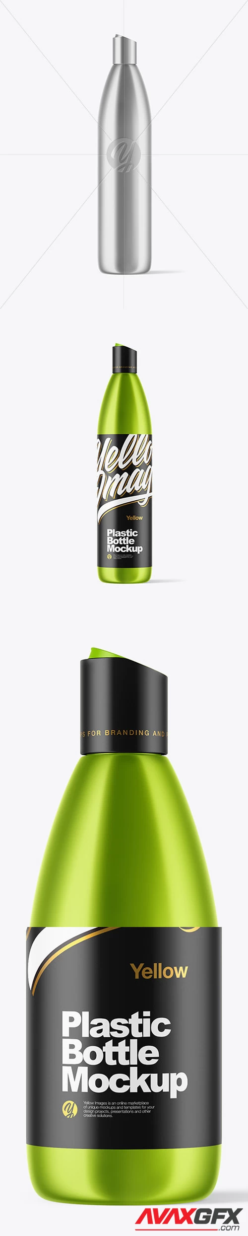 Metallized Plastic Bottle Mockup 50469