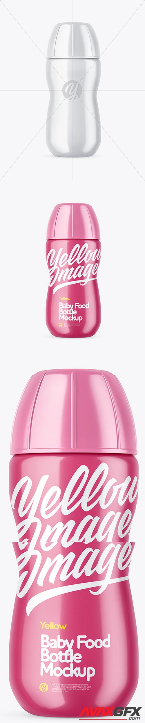 Glossy Baby Food Bottle Mockup 50498