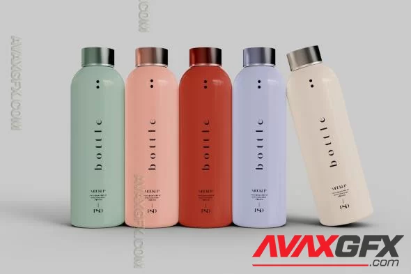 Stainless Steel Bottles Mockup 5V7A3YP [PSD]