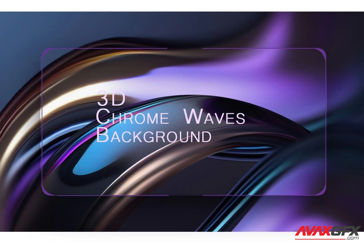 3D Chrome Waves Background