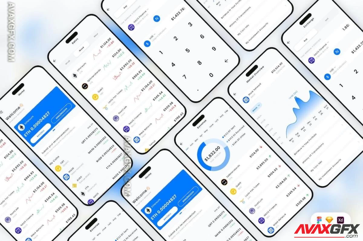 Cryptocurrency Banking Mobile App UI Kit