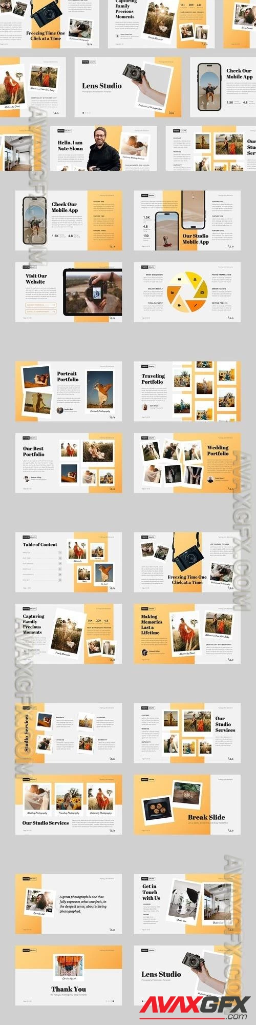 Lens Studio: Photography PowerPoint Template PPTX