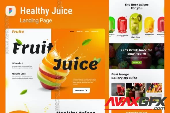 Fruite - Health Juice Landing Page Figma LMM9P9G [FIGMA]