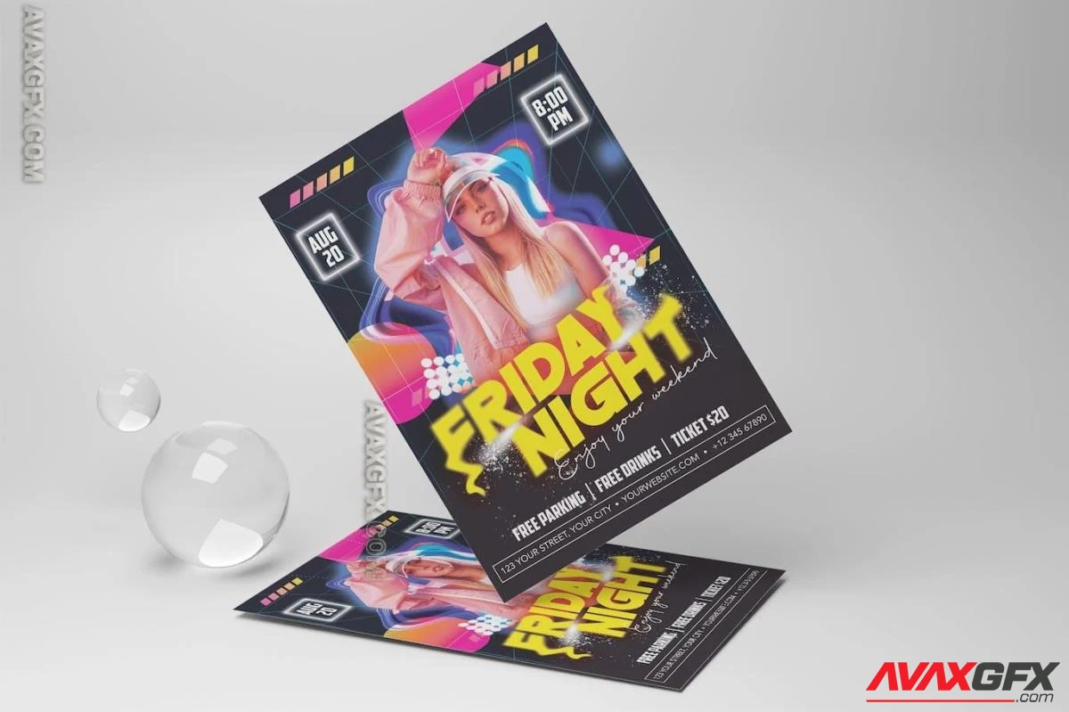 Night Party Flyer YLF4FN6 PSD