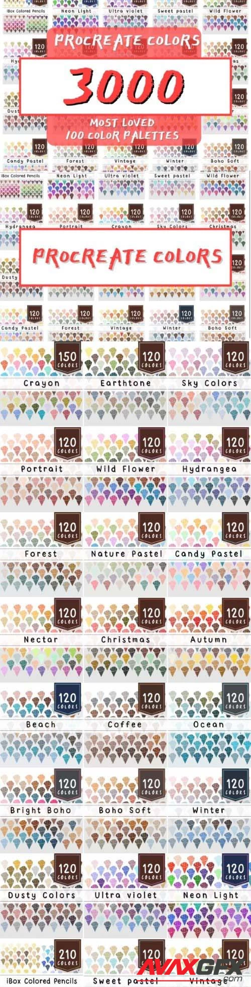 Color Bundle - 3000 Procreate Colors